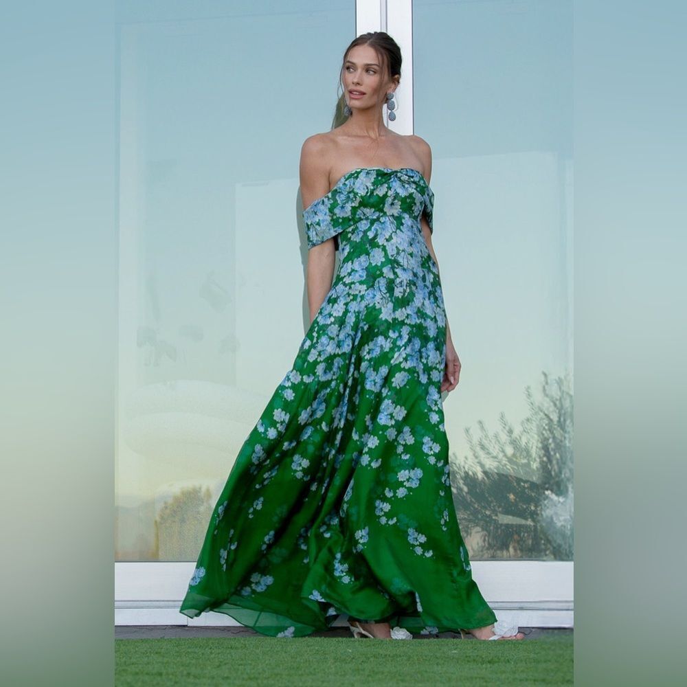 NWT Sachin + Babi Kennedy Gown in Kelly Green Size 4 - Picture 3 of 13